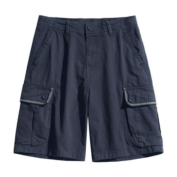 WREESH Men's Cargo Shorts Sports Csaual Multi-Pockets Relaxed Summer Short Pants Outdoor Workout Shorts Dark Blue