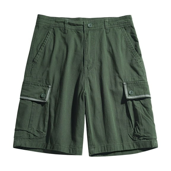 WREESH Men's Cargo Shorts Sports Csaual Multi-Pockets Relaxed Summer Short Pants Outdoor Workout Shorts Olive Green
