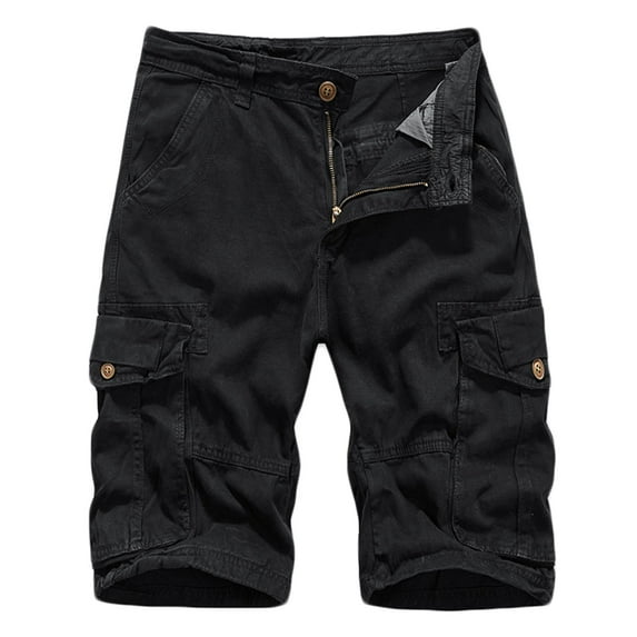 WREESH Men's Cargo Shorts Sports and Csaual Multi-Pockets Relaxed Summer Short Pants Outdoor Workout Shorts Black