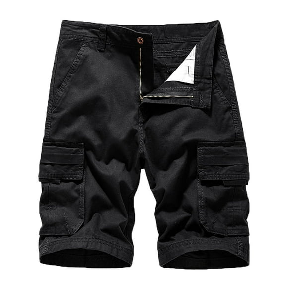 WREESH Men's Cargo Shorts Sports and Csaual Multi-Pockets Relaxed Summer Short Pants Outdoor Workout Shorts Black