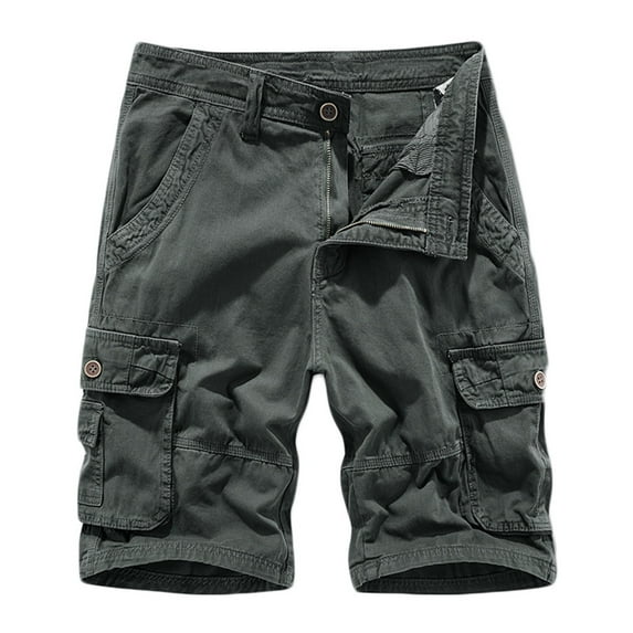 WREESH Men's Cargo Shorts Sports and Csaual Multi-Pockets Relaxed Summer Short Pants Outdoor Workout Shorts Dark Gray