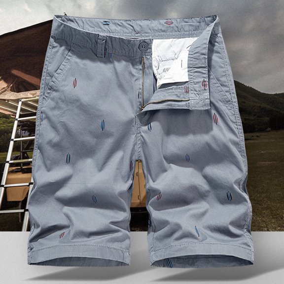 WREESH Men's Cargo Shorts Summer Fashion Solid Color Casual Shorts Athletic Shorts Cargo Shorts Outdoor Workout Shorts Gray