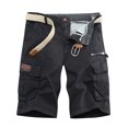 thumbnail image 1 of WREESH Men's Cargo Shorts Summer Fashion Solid Color Casual Shorts Multi-Pocket Cargo Shorts Outdoor Workout Shorts Black, 1 of 5