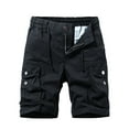 thumbnail image 1 of WREESH Men's Cargo Shorts Summer Fashion Solid Color Casual Shorts Multi-Pocket Cargo Shorts Outdoor Workout Shorts Black, 1 of 5