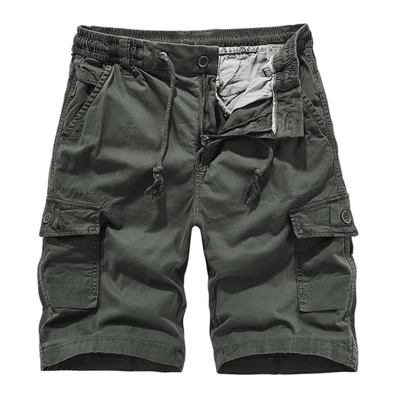 WREESH Men's Cargo Shorts Summer Fashion Solid Color Casual Shorts Multi-Pocket Cargo Shorts Outdoor Workout Shorts Dark Gray
