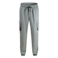 thumbnail image 1 of WREESH Men's Cargo Sweatpants Fashion Casual Pure Color Outdoors Zipper Pocket Casual Pants Sweatpants Gray, 1 of 4