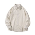 thumbnail image 1 of WREESH Men's Casual Button Down Shirts Long Sleeve Solid Color with Turn-Down Collar, Button Front & Pockets for Everyday Wear White, 1 of 5