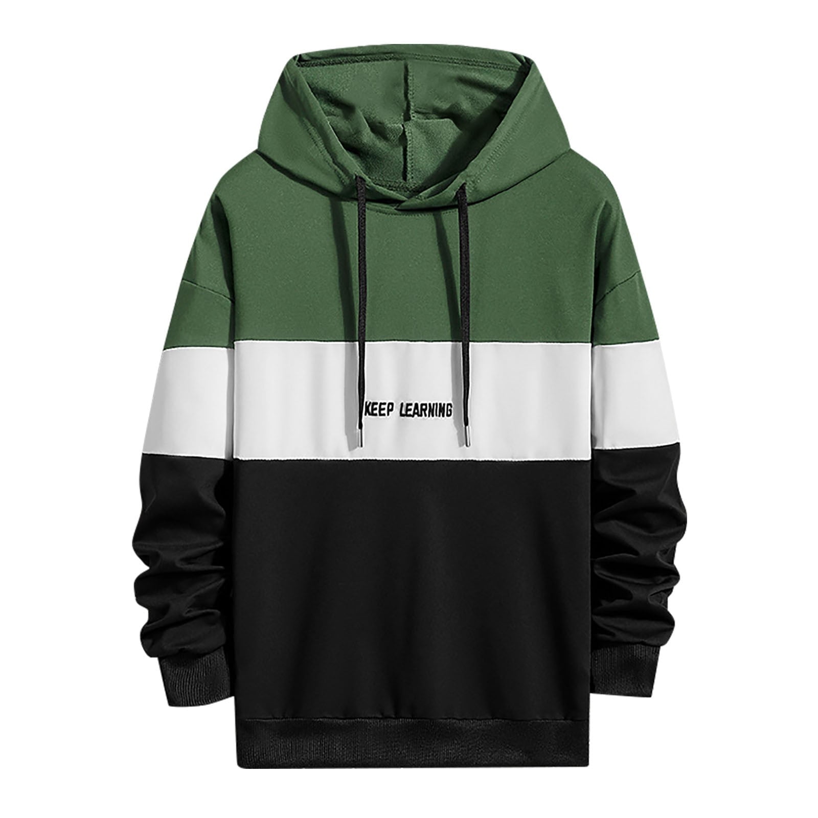 Green color block hoodie sale