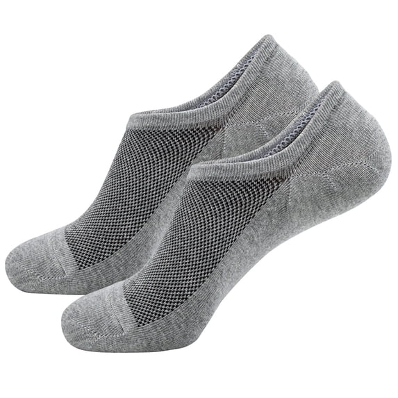 WREESH Men's Casual Comfortable Breathable Non-Slip Ankle Socks, Short Invisible Socks for Men Gray