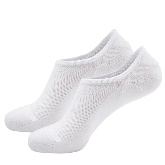 WREESH Men's Casual Comfortable Breathable Non-Slip Ankle Socks, Short Invisible Socks for Men White