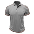 thumbnail image 1 of WREESH Men's Casual Fashion Henley Shirts Short Sleeve Shirt with Turn-Down Collar and Button Detail a Solid Color Pullover Top for Stylish Comfort Gray, 1 of 5