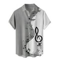 thumbnail image 1 of WREESH Men's Casual Fashion Short Sleeve Button Down Shirt with Color Block Print and Note Design Gray, 1 of 6