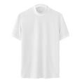 thumbnail image 1 of WREESH Men's Casual High Neck Solid Color Short Sleeve T-Shirt for Summer Pullover Tops White, 1 of 6
