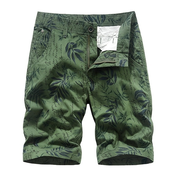 WREESH Men's Casual Shorts Cargo Shorts Cargo Shorts Running Shorts Multiple Utility Pockets Elastic Waist Cotton Hiking Shorts Olive Green