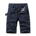 thumbnail image 1 of WREESH Men's Casual Shorts Cargo Shorts Summer Fashion Solid Color Casual Shorts Athletic Shorts Cargo Shorts Dark Blue, 1 of 4