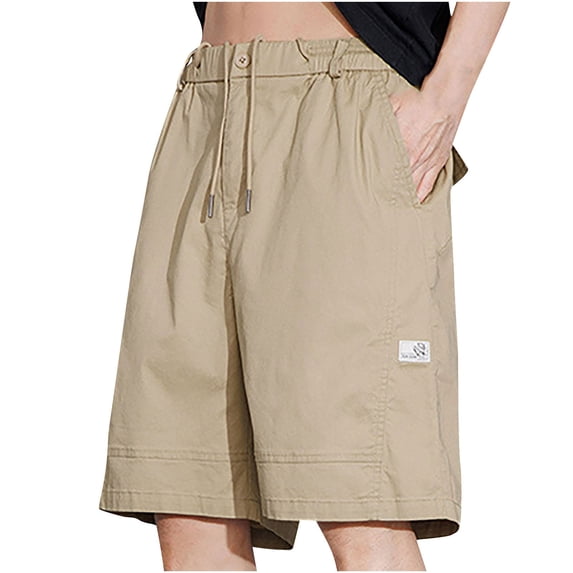 WREESH Men's Casual Shorts Casual Daily Outdoor Beach Lightweight and Breathable Work Shorts Beach Shorts Khaki