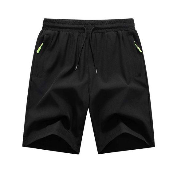 WREESH Men's Casual Shorts Loose Straight Beach Medium Comfortable Shorts Casual Sports Shorts Athletic Shorts Black