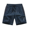 thumbnail image 1 of WREESH Men's Casual Shorts Summer Casual and Comfortable Drawstring Pocket Elastic Waist Shorts Athletic Shorts Dark Blue, 1 of 4