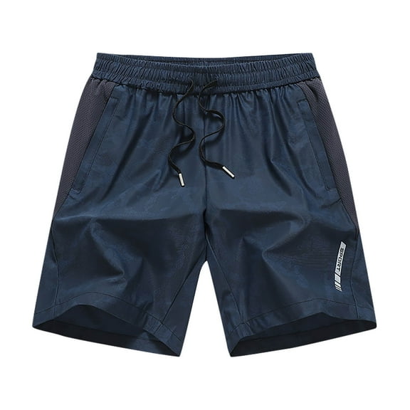 WREESH Men's Casual Shorts Summer Casual and Comfortable Drawstring Pocket Elastic Waist Shorts Athletic Shorts Dark Blue