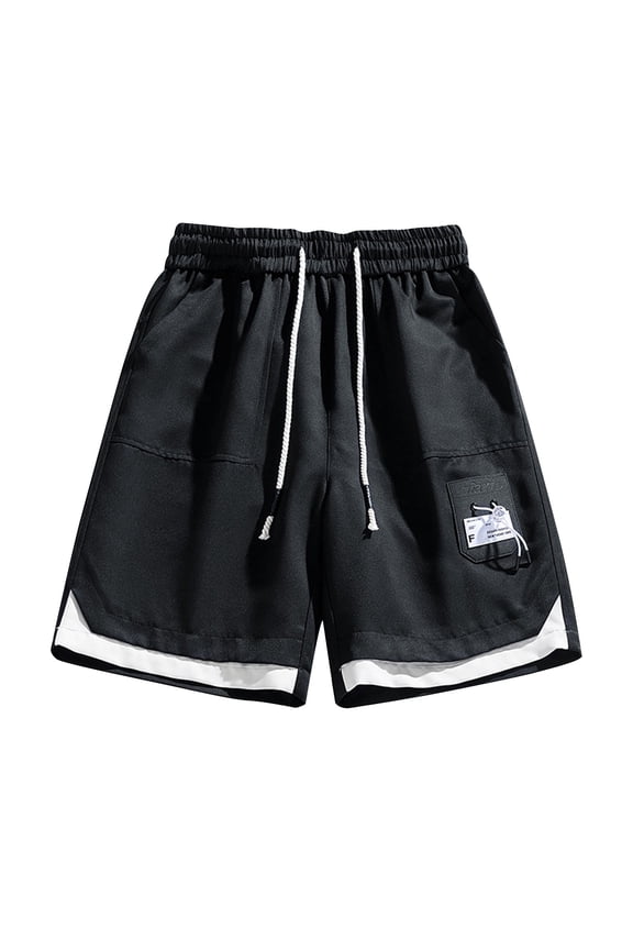 Men's Casual Sports Shorts Swea Shorts Running Gym Workout Shorts Summer Outdoor Athletic Shorts Black