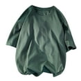 thumbnail image 1 of WREESH Men's Casual Summer Pullover Short Sleeve Solid Color T-Shirt for Everyday Wear Green, 1 of 8