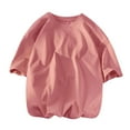 thumbnail image 1 of WREESH Men's Casual Summer Pullover Short Sleeve Solid Color T-Shirt for Everyday Wear Pink, 1 of 8