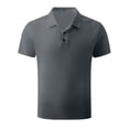 thumbnail image 1 of WREESH Men's Classic Henley Shirts Solid Color Button Front Short Sleeve Top with Turndown Collar Essential Casual Wear Gray, 1 of 5
