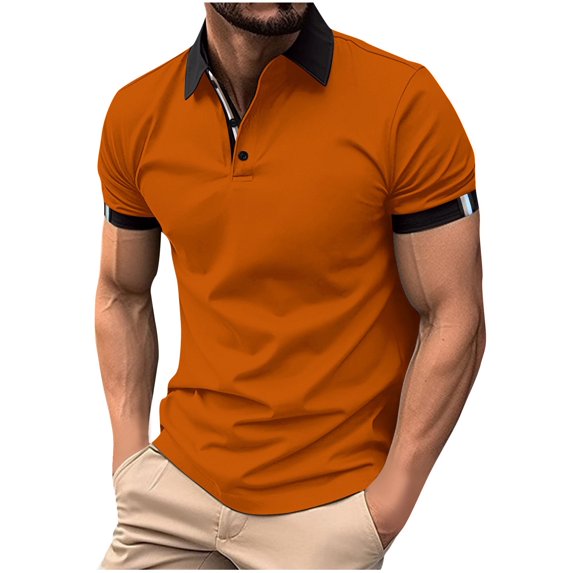 WREESH Men's Color Block Henley Shirt Casual Button-Up Short Sleeve Top with V-Neck & Breathable Cotton for Everyday Wear