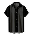 thumbnail image 1 of WREESH Men's Contrast Trims Linen Shirt Jacket Short Sleeve Casual Overshirt, Lightweight Layering Top with Pockets, 1 of 6
