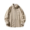 thumbnail image 1 of WREESH Men's Corduroy Button-Down Shirt Long Sleeve Fall Casual Shirt with Chest Pocket, Warm Layering Top Casual, 1 of 9