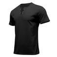 thumbnail image 1 of WREESH Men's Drawstring Henley T-Shirt, Functional Casual Short Sleeve Athletic Top for Running Outdoor Sports, Lightweight, 1 of 8