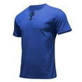 thumbnail image 1 of WREESH Men's Drawstring Henley T-Shirt, Functional Casual Short Sleeve Athletic Top for Running Outdoor Sports, Lightweight, 1 of 8