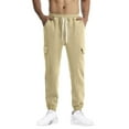 thumbnail image 1 of WREESH Men's Drawstring Sweatpants Fashion Solid Casual Elastic Waist with Pocket Trousers Sport Pants Beige, 1 of 8