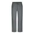 thumbnail image 1 of WREESH Men's Drawstring Sweatpants Solid Casual Elastic Waistband Pocket Cotton Linen Panel Trousers Pants Dark Gray, 1 of 6