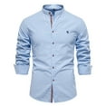 thumbnail image 1 of WREESH Men's Dress Button Down Shirts Fashion Casual Solid Color Long Sleeve Turndown Collar Shirts Light Blue, 1 of 9