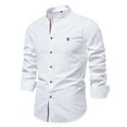 thumbnail image 1 of WREESH Men's Dress Button Down Shirts Fashion Casual Solid Color Long Sleeve Turndown Collar Shirts White, 1 of 4