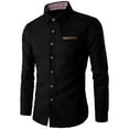 thumbnail image 1 of WREESH Men's Dress Button Down Shirts Long Sleeve Solid Color Button Up Collar Casual Shirt Black, 1 of 8