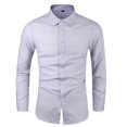 thumbnail image 1 of WREESH Men's Dress Shirts with Button Down Collar Long Sleeve Polka Dot Shirts for Men's Formal Pocketless Printed Tops White, 1 of 5
