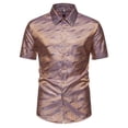 thumbnail image 1 of WREESH Men's Dress Shirts with Button Down Collar Short Sleeve Turndown Collar Shirts in Solid Print for Men's , Formal Commuting Top Khaki, 1 of 9