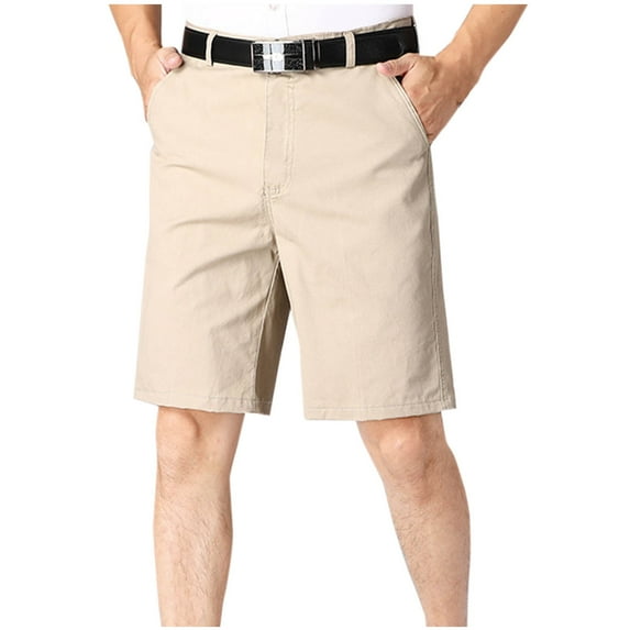 WREESH Men's Dress Shorts Work Shorts Fashion Chino Shorts Loose Summer Short Pants Walkshorts Beige