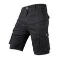 thumbnail image 1 of WREESH Men's Fashion Cargo Shorts Hiking Shorts Outdoor Workout Shorts Solid Color Casual Short Pants with Cargo Pockets Black, 1 of 5