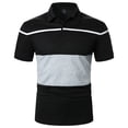 thumbnail image 1 of WREESH Men's Fashion Henley Shirts Color Block Spring Summer Casual Lapel Button Short Sleeve Patchwork Turndown Pullover T-Shirt Tops Black, 1 of 9