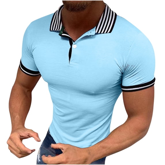 WREESH Men's Henley Shirt with Lapel Button & Short Sleeve - Lightweight Stretch Casual T-Shirt for Summer, Beach, Sports, Daily Outfits