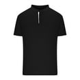 thumbnail image 1 of WREESH Men's Fashion Henley Short Sleeve Top with Solid Color and Round Collar Button Detail Black, 1 of 5