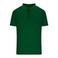 thumbnail image 1 of WREESH Men's Fashion Henley Short Sleeve Top with Solid Color and Round Collar Button Detail Green, 1 of 5