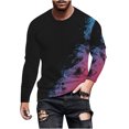thumbnail image 1 of WREESH Men's Fashion T-Shirts Casual Gradient Printing Round Neck Pullover T-Shirt Long Sleeve Tops Workout Tops Purple, 1 of 5