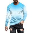 thumbnail image 1 of WREESH Men's Fashion T-Shirts Casual Round Neck Long Sleeve Pullover Gradient T-Shirt Blouse Tops Workout Tops Sky Blue, 1 of 5