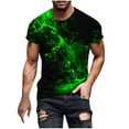 thumbnail image 1 of WREESH Men's Fashionable Workout T-Shirts Round Neck Short Sleeve Print Summer Tops Green, 1 of 5