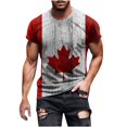 thumbnail image 1 of WREESH Men's Fitness Canadian Flag Crewneck T-Shirts Short Sleeve Gym Workout Shirt Wine, 1 of 5