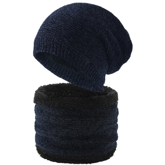 WREESH Men's Fleece Scarf & Beanie Set - Thermal Winter Neck Gaiter with Thick Knit Hat, Cold Weather Accessories Combo